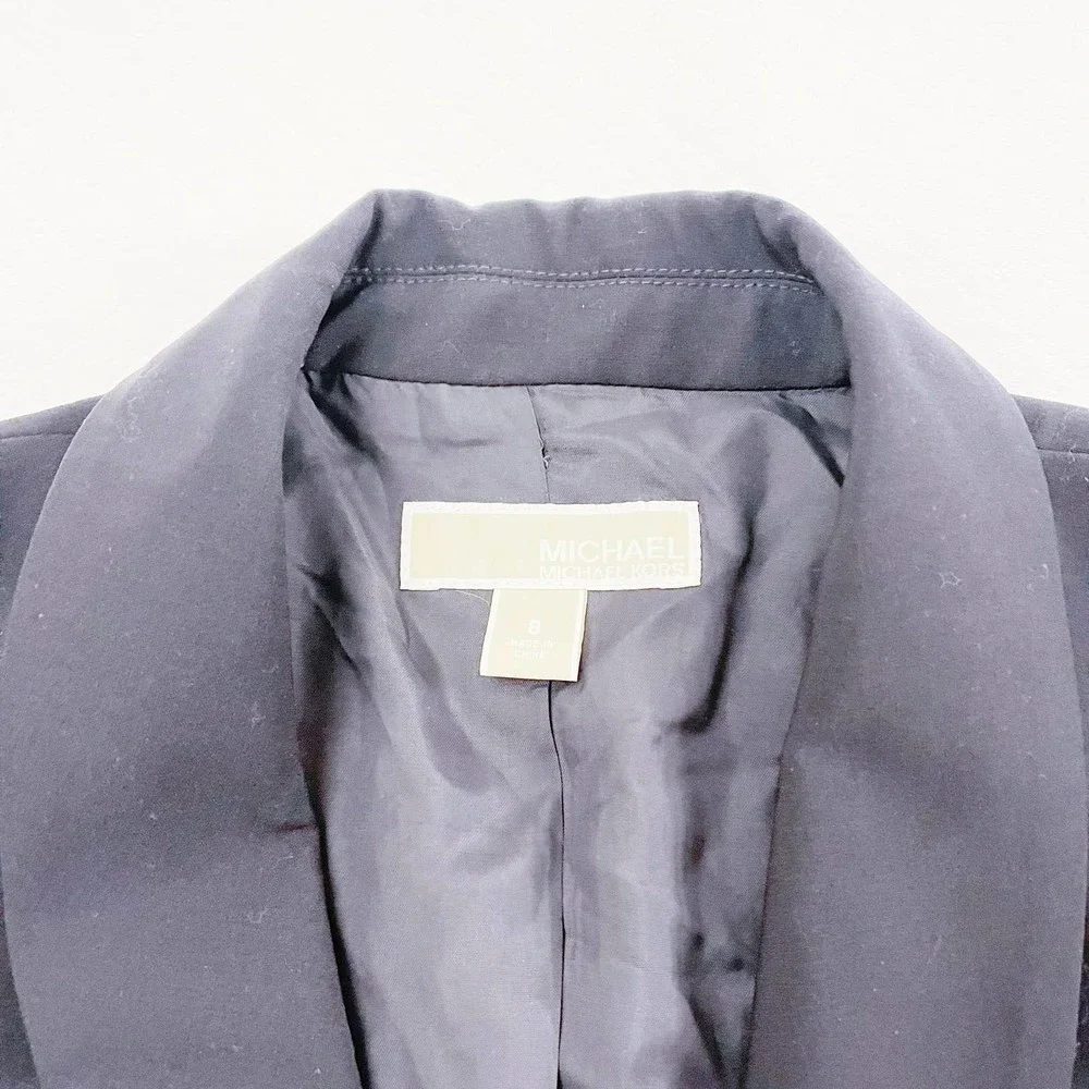 Michael Kors Black Tailored Open Blazer 2 Front Pockets SZ8